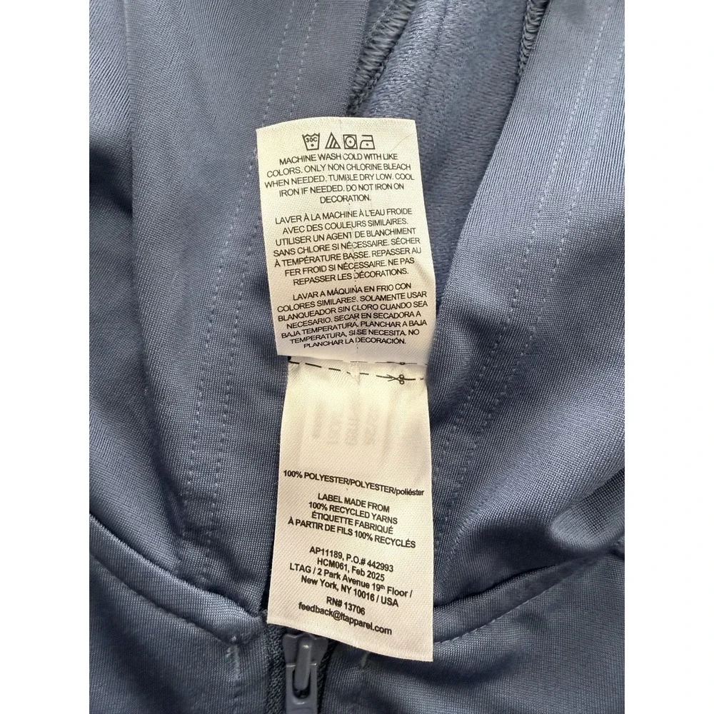 Adidas Track Jacket‎ Kids 10-12 Blue Hooded Full Zip 3-Stripes Athletic Training
